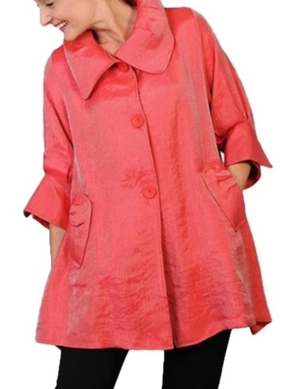 Damee Swing Jacket in Shimmering Coral